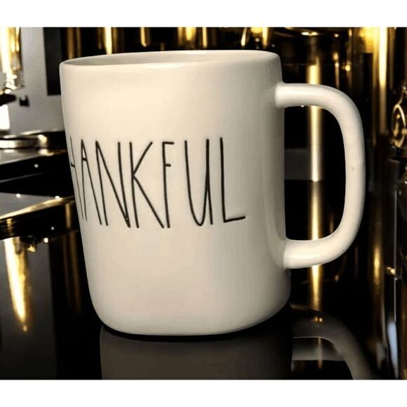 Rae Dunn THANKFUL Coffee Mug White Ceramic Mug with Handle Artisan Collection - Picture 6 of 6